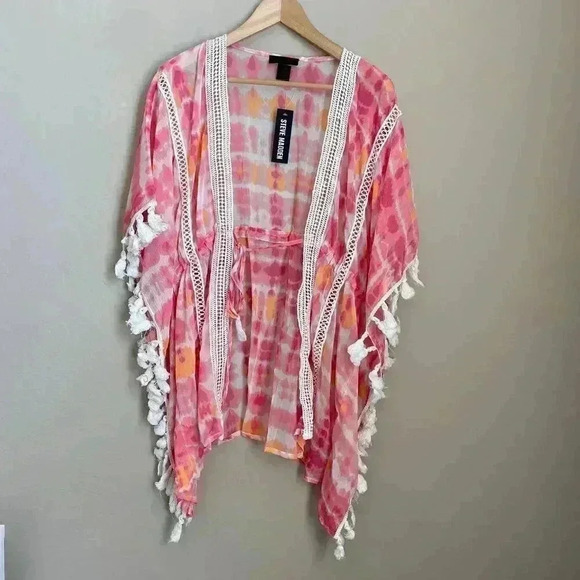 Steve Madden Tie Dye Eyelet Bathing Suit Coverup - Picture 1 of 12